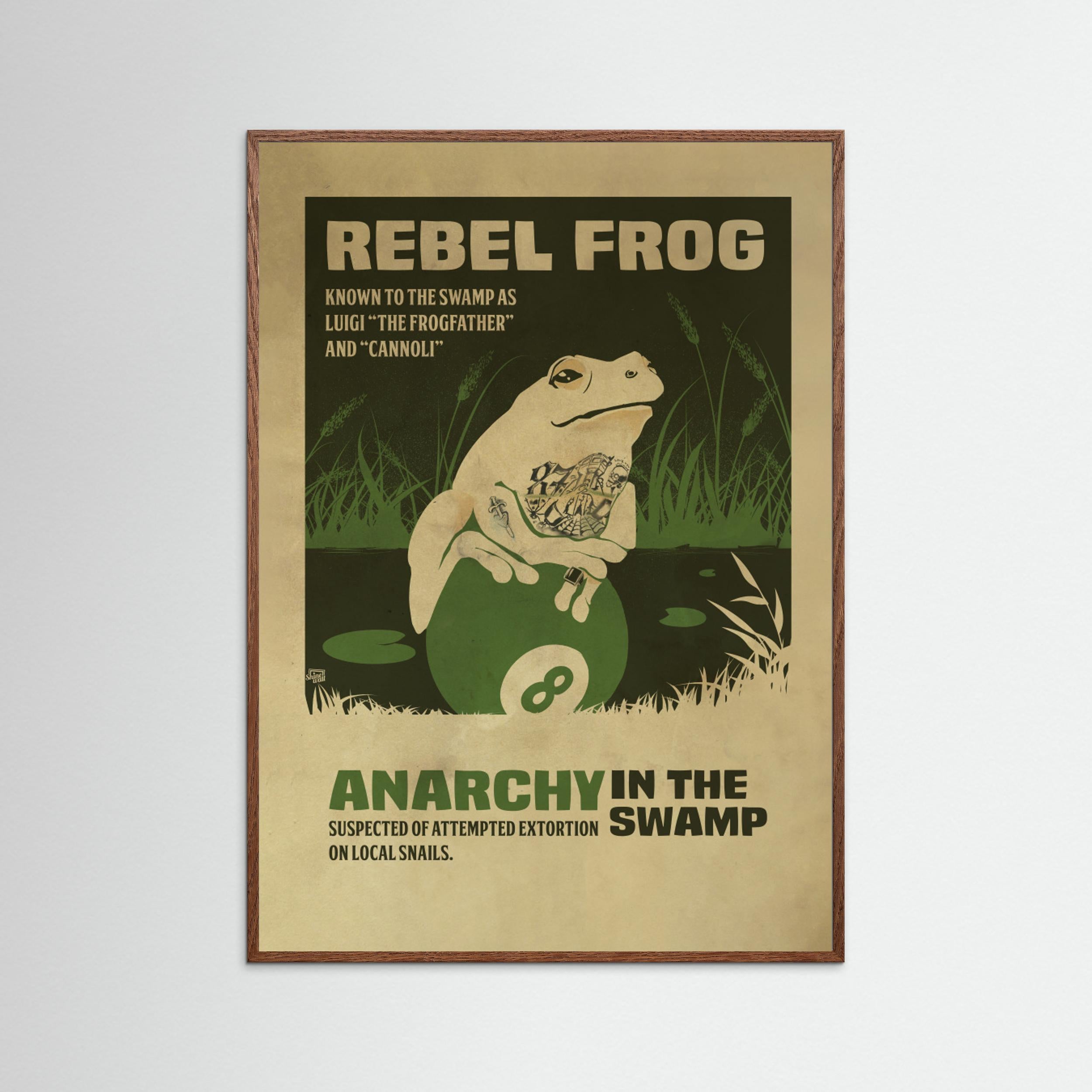 prisoner frog funny poster by Dion Gem